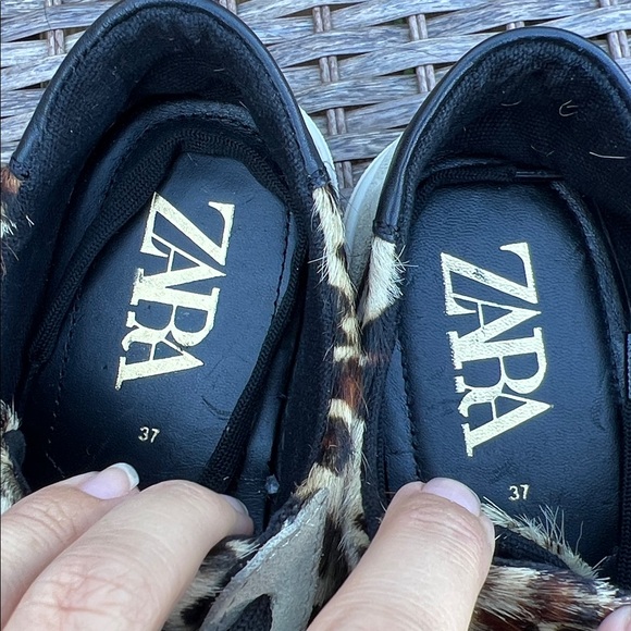 Zara Women’s‎ Leopard Animal Print Tan Black Stylish Sneakers Size 7 - Picture 7 of 9